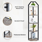Fun Memories 5 Tier Corner Shelf, 70” Corner Shelf Stand, Corner Bookshelf Plant Stand, Storage Shelf for Bathroom, Living Room, Kitchen,Grey Home Office, Grey
