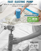 Vacuum Storage Bags for Travel, 16 Pack (4L+4M+4S+4XS) Vacuum Seal Bags with Wireless Rechargeable Electric Pump, Travel Essentials Space Saving Bag for Clothes, Luggage, Carry-on Suitcase, Backpack