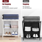 aboxoo Luggage Rack with storage, Guest Room Folding Suitcase Stands, Holds up to 120 lb, Space Saving Suitcase Holders for guest room, Bedroom Hotel, White