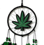 Dream Catchers, Green Leaf Weed Dreamcatcher Wall Hanging Ornament for Bedroom Living Room Apartment Wedding Party Decor, Festival Blessing Gift (Leaf-S)