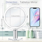 CLSEVXY Vanity Mirror Makeup Mirror with Stand, 1X/15X Magnification Double Sided 360 Degree Swivel Magnifying Mirror, 7.4 Inch