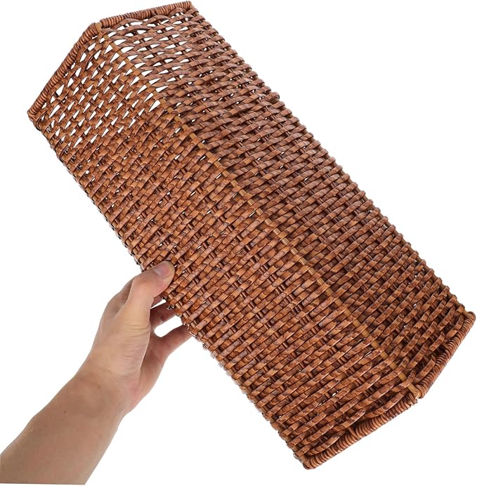 VOSAREA Indoor Umbrella Stand with Rattan Weave Design Plastic Holder for Entryway Cafes Hotels Efficient Umbrella Storage Organizer for Canes and Walking Sticks