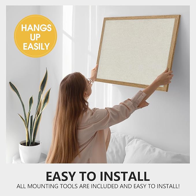 AKTOP 2-Pack Cork Board Bulletin Board with Linen 20" X 30", Large Framed Corkboard for Wall, Hanging Pin Board Picture Board for Home Office Decor, Cute Vision Board with Pushpins (Carbonized Black)