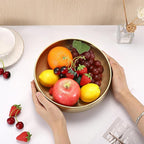 9.1 Inches Stainless Steel Bowl Decorative Key Bowl Golden Serving Bowl for Snack Fruit Dish Round Key Dish for Entryway Table Coffee Table Kitchen Counter