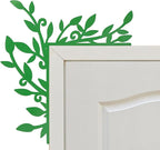 Floral Window and Door Corner Accent Leaf Corner Topper Decor Metal Hanging Decor for Door Corner(Green)