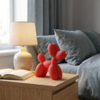 Resin Balloon Dog Sculpture - Collectible Figurines Decor for Home | Office Desktop Resin Decors Balloon Dog Decor (Red)