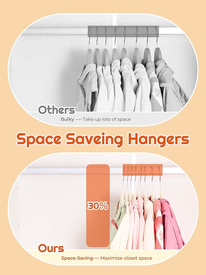 HOUSE DAY 14 Inch Kids Velvet Hangers 50 Pack, Durable Big Kid Hangers for Youth, Non Slip Kids Felt Hanger, Cute Childrens Hanger for Closet, Beige