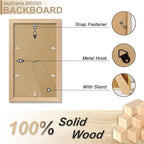 Natural Solid Wood 6x11 Picture Frame, Display 6 x 11 Inch Picture Poster Photo, Vertical & Horizontal Wall Hanging - 2 Pack/Natural/6"x11"