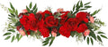 TREETDOBV Rose Swag Flowers,Wedding Arch Flowers Artificial Rustic Flower Swag, Peony Door Wreath, Green Leaves Rose Peony Sunflowers Door Wreath Home Decoration(red)