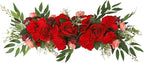 TREETDOBV Rose Swag Flowers,Wedding Arch Flowers Artificial Rustic Flower Swag, Peony Door Wreath, Green Leaves Rose Peony Sunflowers Door Wreath Home Decoration(red)