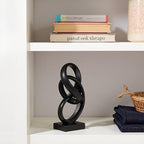 10" Modern Abstract Ribbon Decorative Sculpture, Knot Sculptures,Home Decor,Coffee Table Statues,Dining Living Room Desk Decor（Black）