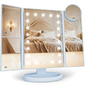 HUONUL Makeup Mirror, Vanity Mirror with Lights, 2X/3X/10X Magnification, Touch Control, Trifold, Dual Power Supply, Birthday Gifts for Women, Wife, Mom, Girls,Dorm Room Essentials