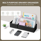DIMJ Drawer Organizers - Set of 4 Foldable Closet Dividers for Baby Clothes, Socks, Belt, Tie (Black)