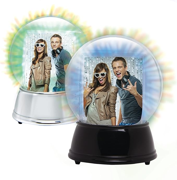 Neil Enterprises Inc. Large LED Light Up Photo Snow Globe with Black Base
