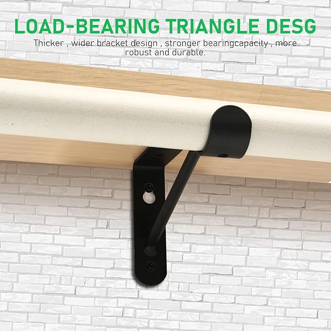 Small Shelf and Rod Brackets, 4 Pcs Closet Shelf & Rod Brackets Wall Mounted 5.9 inches, Heavy Duty Closet Shelf Bracket with Rod Holder, Closets Shelves Support Bracket with Screws