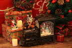Christmas Musical Snow Globe Lantern Battery Operated with 6 Hour Timer, Snowman Lighted Snow Globe Train Spinning Water Swirling Glitter Christmas Decoration Gifts(10.6 x 4.3 x 8.3 Inches)