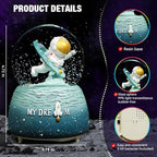 Christmas Snow Globe, Musical Snow Globe with Color Changing Led Lights, Automatic Snow Fall Effect, Christmas Decorations with Music Box Gifts for Girls Kids(A)
