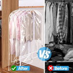 BALEINE 60'' Clear Garment Bags, 2 Packs PEVA Dress Bag for Closet Clothes Dresses Suit Coats Storage (Clear, 2PK)