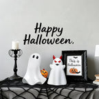 2 pcs Ghost Figurines Halloween Indoor Decoration, White Cute Ghost Halloween Table Decor Tiered Tray Decorations,Funny Devil&Pumpkin Ghost Figurine Resin Statue Centerpieces