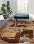 Unique Loom Barista Collection Area Rug - Kouillou (5' 3" x 8' Oval, Multi/Brown)