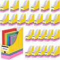 Resurhang 24 Pcs Cardboard Magazine Holders Pencil Book Bins for Classroom Magazine File Storage Box with Label Stickers for Desk Shelves School Classroom Home Office Supplies