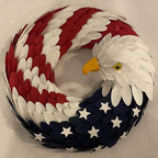 250th Anniversary Patriotic Wreath, 4th of July Wreath for Front Door, Patriotic Wreath Handmade Eagle Wreaths, Memorial Day Home Decoration for Indoor and Outdoor (A)