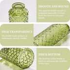 24PCS Mini Bud Vases As Wedding Centerpieces for Tables,Clear Bud Vases for Flowers,Small Flower Vases Suitable for Birthday Party,Anniversary,Wedding Reception,Baby Shower (Green, 24PCS)