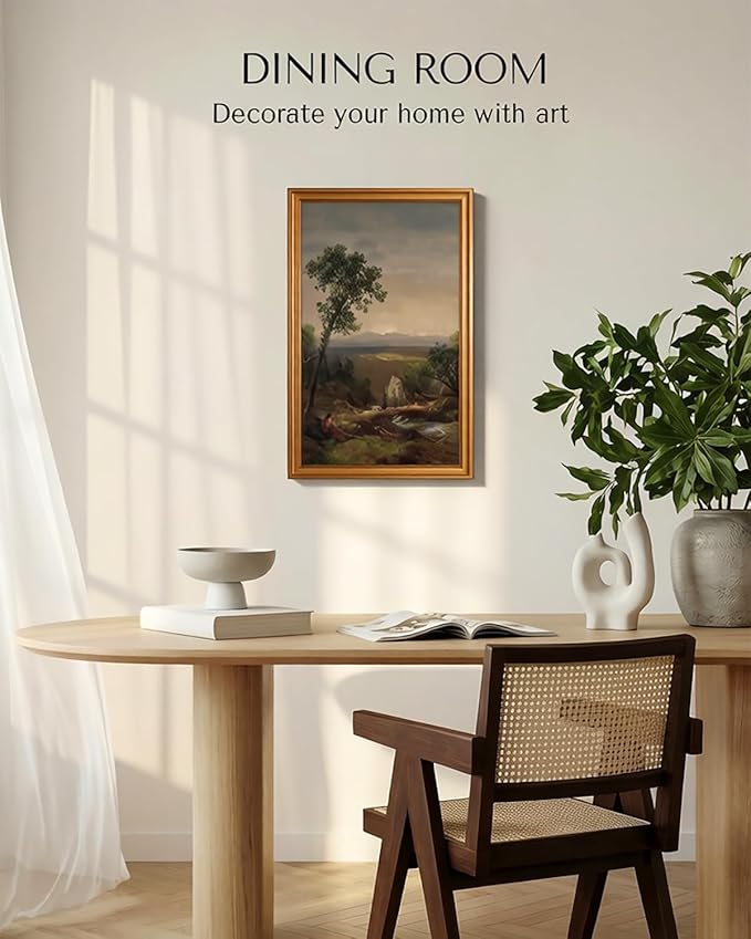 VIYYIEA Vintage Large Framed Wall Art for Living Room, Landscape Canvas Prints Home Decor, Oil Painting Picture, Bedroom Wall Decor Gifts for Friends or Family -【White Mountain Scenery】-(24L x 16W)