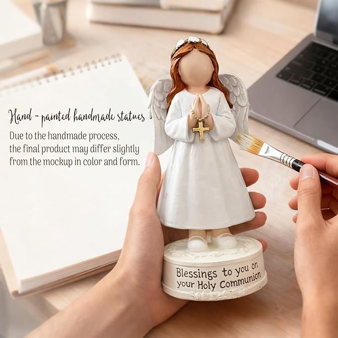 First Communion Statue for Girls, First Communion Figurine, Holy Communi Gifts, 1st Holy Communi Gift for Girls, 1st Commun Decorations Gifts Girl, Goddaughter Gift