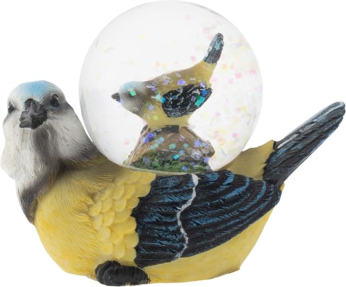 Elanze Designs White Headed Mommy and Baby Bird Magical Whimsical Tabletop Dresser Nightstand Figurine Miniature 45MM Sturdy Glitter Water Snow Globe Decoration