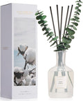 COCORRÍNA Light Cotton Reed Diffuser – 6.76 oz Essential Oil with 8 Reeds & Real Eucalyptus Sticks, Home Fragrance for Bedroom or Bathroom Décor