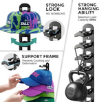 Hat Hook for Wall, 2 Pack Hat Organizer Hold up to 20 Hats,Hat Holder with Strong Adhesive and 8 Pack Screws, Cap Holder Hat Hangers for Wall Closet Door and Bedroom(B-Black)