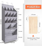 FENTEC 1 Pack Over-the-Door-Shoe-Organizers, Hanging Organizers with Large Pocket Shoe Holder Hanging Shoe Rack for Closet Shoe Organizer for Wall, Over Door Organizer with 15 Pockets Gray