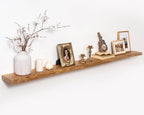 Marsmiles 72 inch Floating Shelves for Wall Elm Wood Live Edge Shelves Wall Mounted|Rustic Long Floating Shelves with Invisible Bracket for Bathroom Living Room Kitchen|Natural, 1 Pack