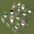 6 PCs Risers Display Stands 3 Tiers Desktop Acrylic Shelves Cake Dessert Holder Products Stand for Collectibles Shoes Jewels Pop Figure (Clear12inch)