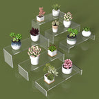 6 PCs Risers Display Stands 3 Tiers Desktop Acrylic Shelves Cake Dessert Holder Products Stand for Collectibles Shoes Jewels Pop Figure (Clear12inch)
