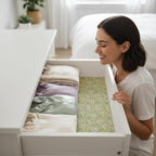 Chamomile Scented Drawer Liners for Dresser Drawers (10 Large Sheets, 19.7" x 14.4") - Non Adhesive Drawer Paper Liner for Bedroom Dresser & Closet Shelves by Linda’s Essentials