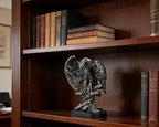 Metallic Silver Eagle Statue for Home Office Man Table Decoration 10 inch Eagle Scout Gifts, US Citizenship Gifts, Symbol of Justice and Freedom