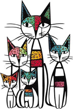 Wesiti Cat Wall Art Decor Iron Wall Sculptures Decor for Cats Lover 10.6 x 15.7 Inches Colorful Mid Century Cat Signs for Home Living Room Bedroom Kitchen Office(Leopard Print)