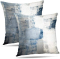 Grey Blue Abstract Art Artwork Pillow Cover, Gallery Modern Decorative Throw Pillows Cushion Cover for Bedroom Sofa Living Room 26 x 26 Inch Set of 2
