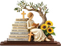 KATINAT Christian Gifts for Women, Bible Verse Desk Decor, God Says I Am Decorative Sign, Inspirational Religious Tabletop Plaque for Office Desk, Home, Prayer Room, Mother’s Day for Her