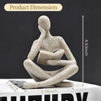 UTTCMK Bookshelf Decor Thinker Statue - Abstract Art Reading Thinker Sculpture Figurine Aesthetic, Modern Home Decoration for Living Room Office Shelves Coffee Table Desk Decor(Beige)