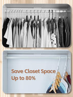 HOUSE DAY White Magic Plastic Hangers Space Saving Organizers and Storage Clothes Hanger Multi Hangers Sturdy Wardrobe Closet for Heavy Clothes, Dorm Room Bedroom Home RV Car Camper Essentials 20 Pack