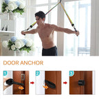 Resistance Bands Set (12pcs), Workout Bands with Handles, Door Anchor, Ankle Straps and Carry Bag, Exercise Bands for Shape Body and Home Workouts