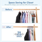 HOUSE DAY Black Plastic Hangers 40 Pack, Plastic Clothes Hangers with Built-in Strap Hooks, Space Saving Slim Hanger for Closet Organizers and Storage, Durable Clothing Hanger for Shirts Blouses Tops