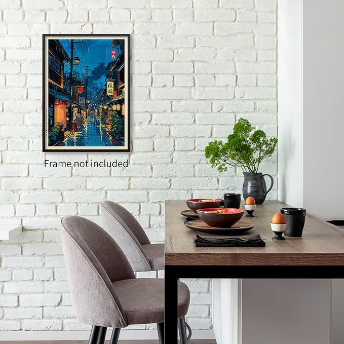 Podafu Japanese Tokyo Tea House Canvas Wall Art - 20x30in Unframed