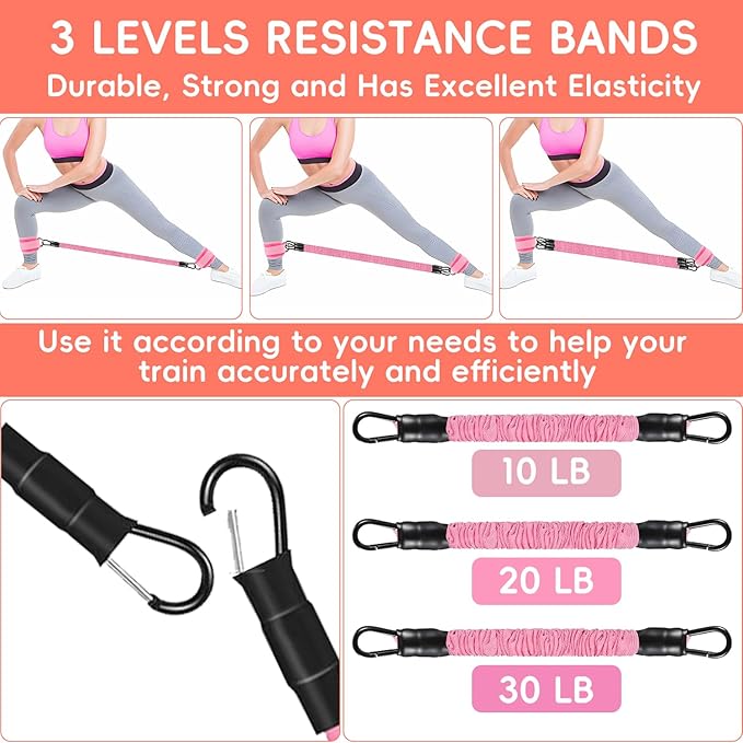 11 Pcs Ankle Resistance Bands with Cuffs, Glutes Workout Ankle Weights for Women Working Out, Exercise Bands Set with Ankle Straps for Leg Butt Exercise Equipment - Perfect for Home Workouts