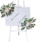 2X Wedding Arch Flowers Decorative Swags Floral Swag Welcome Sign Decoration for Party, Pink Flowers