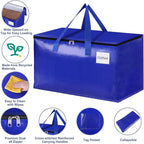 StorageRight Moving Bags-Heavy Duty Moving Boxes, Storage Totes with Zipper, Reinforced Handles and Tag Pocket-Collapsible Moving Supplies for moving, Storage and Travel 93L(Four Colors-8 Pack)
