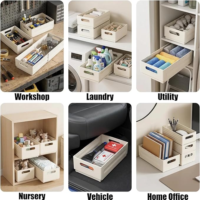 2 Pack Expandable Plastic Storage Boxes, Multi-Purpose Folding Organizer, Drawer Storage Divider For Bedroom, Kitchen And Snack Storage (L)